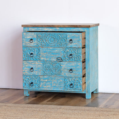 Vintage Carved Chest of Drawers - AB25FB-1-11