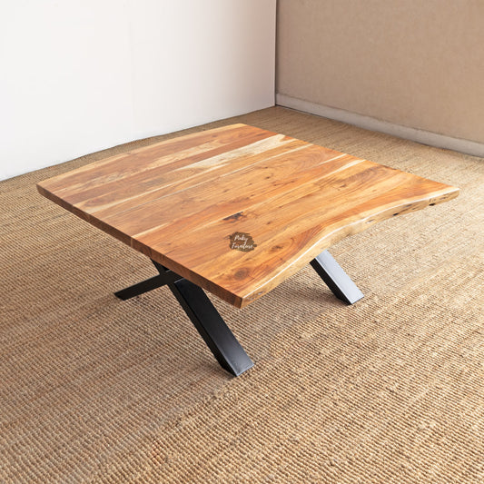 Coffee Table Sq Acacia Wood with Live Edge