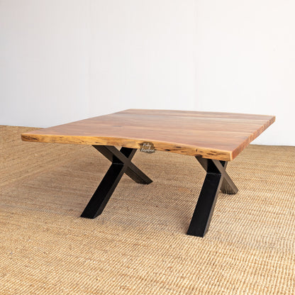 Coffee Table Sq Acacia Wood with Live Edge