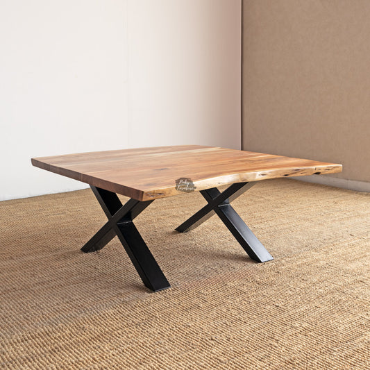 Coffee Table Sq Acacia Wood with Live Edge