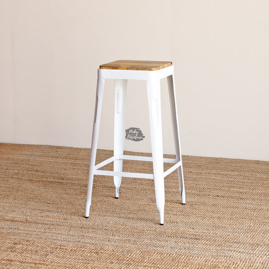Bar Stool Iron and Wood Design