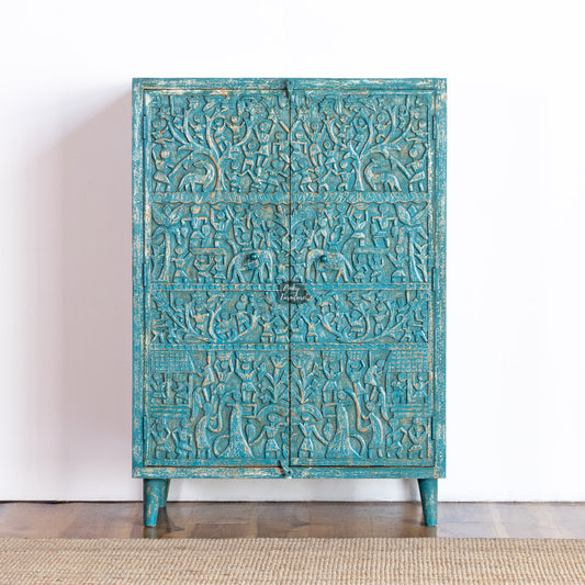 Cupboard Carved Tribal Design - AB25MR-2-1