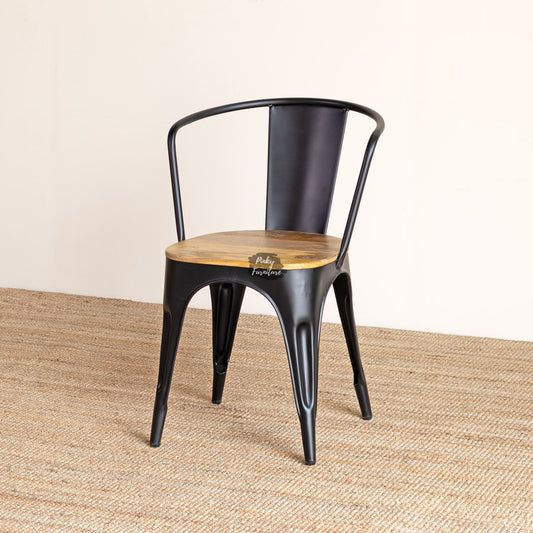 Dining Arm Chair Iron and Wood Design