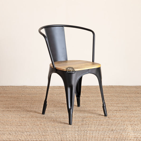 Dining Arm Chair Iron and Wood Design