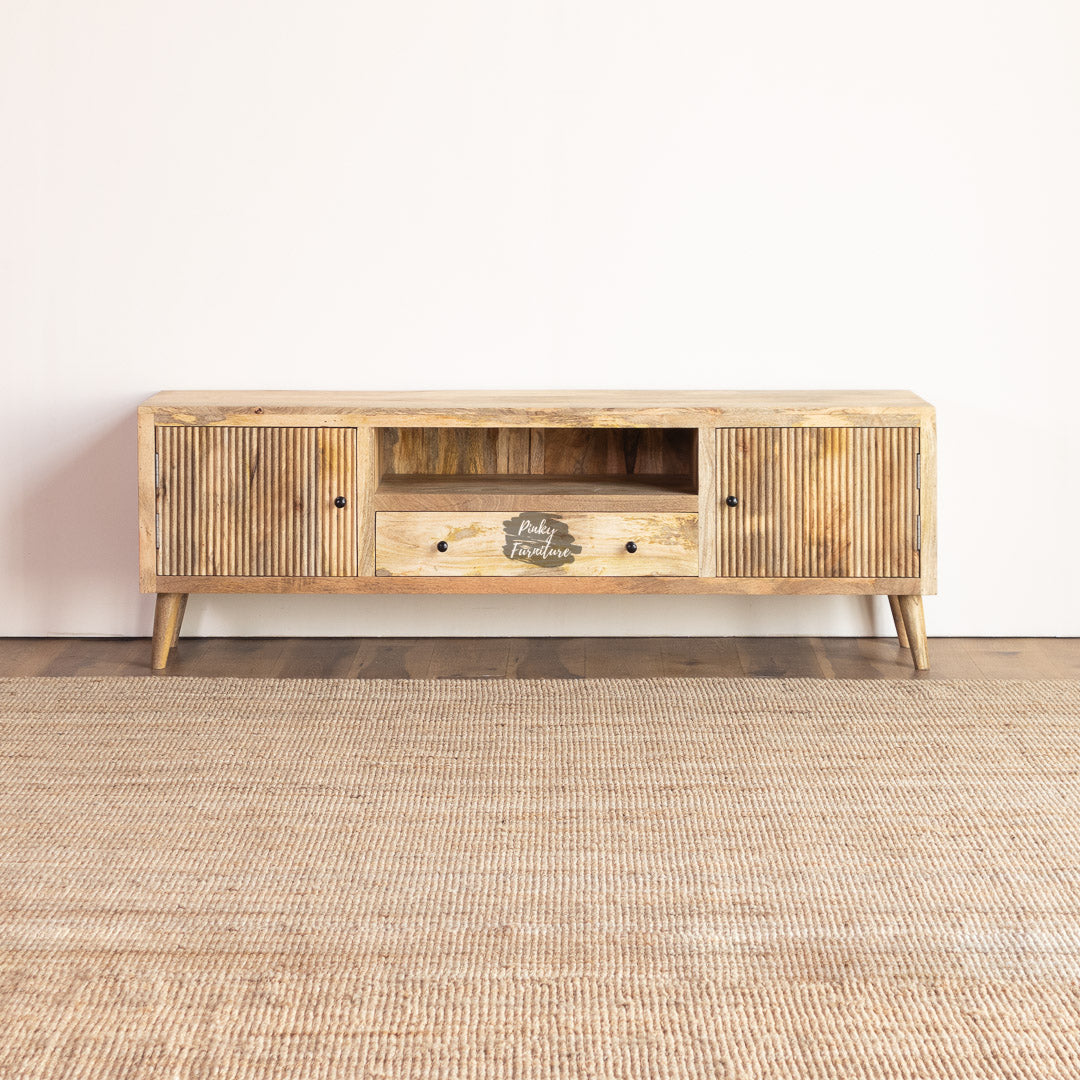 TV Cabinet Ribbed Door Design