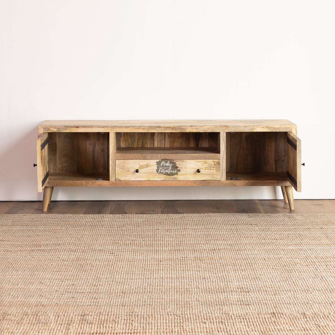 TV Cabinet Ribbed Door Design