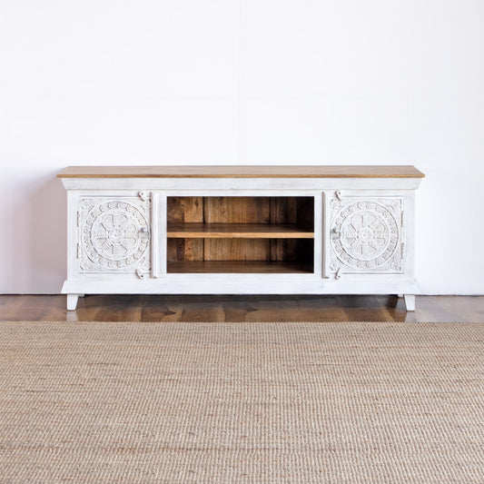 TV Cabinet Carved Door Design
