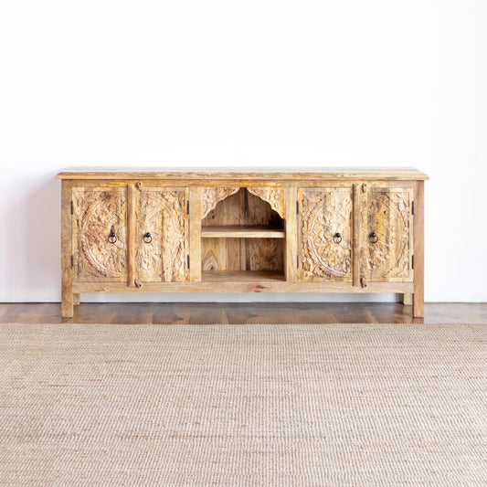 TV Cabinet AB25MY-2-6 – Timeless Carving Meets Vibrant Character