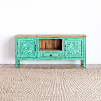 TV Cabinet AB25MY-2-4 – Vibrant Vintage Charm with Practical Storage