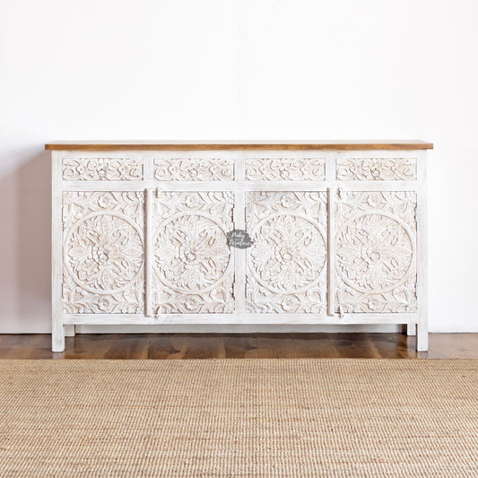 Sideboard Carved Door 4 Draw 4 Door Design