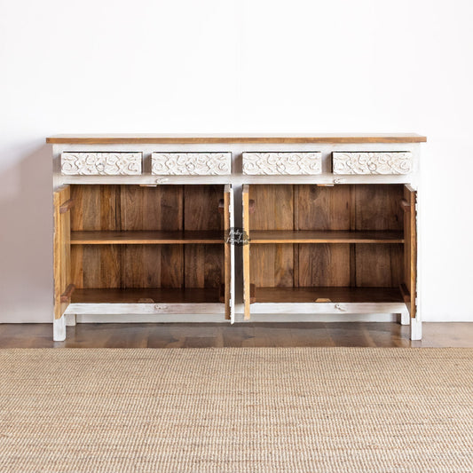 Sideboard Carved Door 4 Draw 4 Door Design