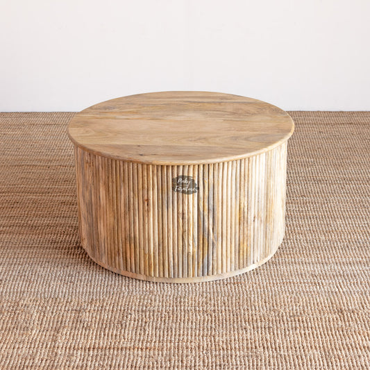 Coffee Table Round Ribbed Design
