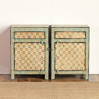 Bedside Table Painted Set of 2