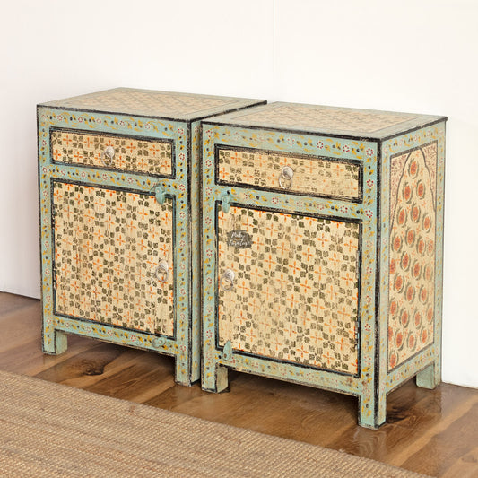 Bedside Table Painted Set of 2