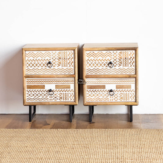 Bedside Tables CNC Design Set of 2