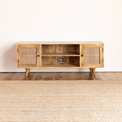 TV Cabinet Rattan Design – A Blend of Natural Texture and Minimalist