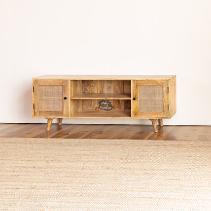 TV Cabinet Rattan Design – A Blend of Natural Texture and Minimalist