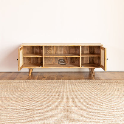 TV Cabinet Rattan Design – A Blend of Natural Texture and Minimalist