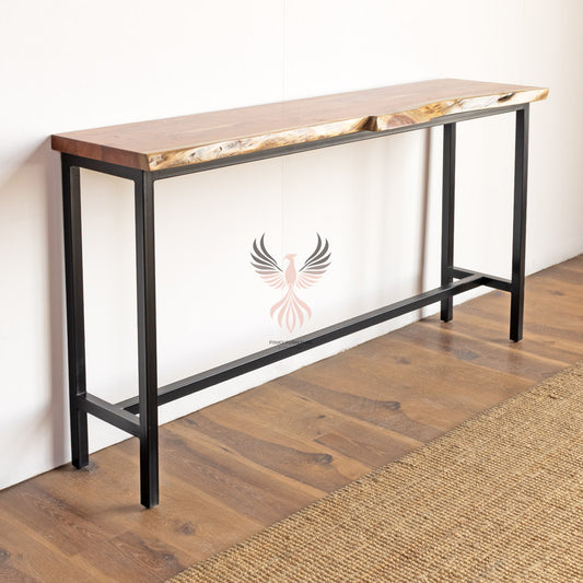 Console Table Acacia Wood Industrial Design
