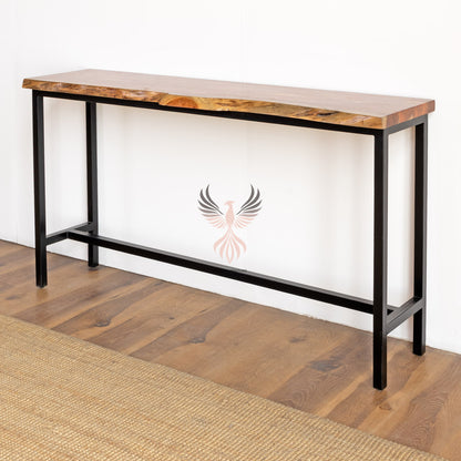 Console Table Acacia Wood Industrial Design