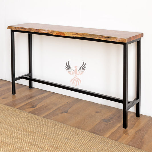 Console Table Acacia Wood Industrial Design
