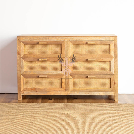 Chest of Drawers Rattan Design