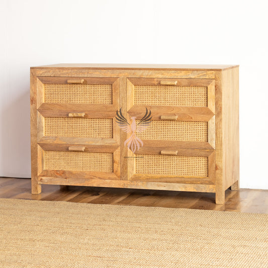 Chest of Drawers Rattan Design