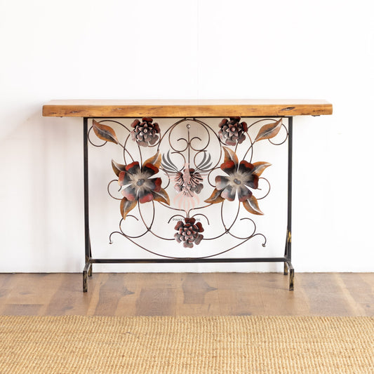 Console Table Acacia Wood Industrial Design