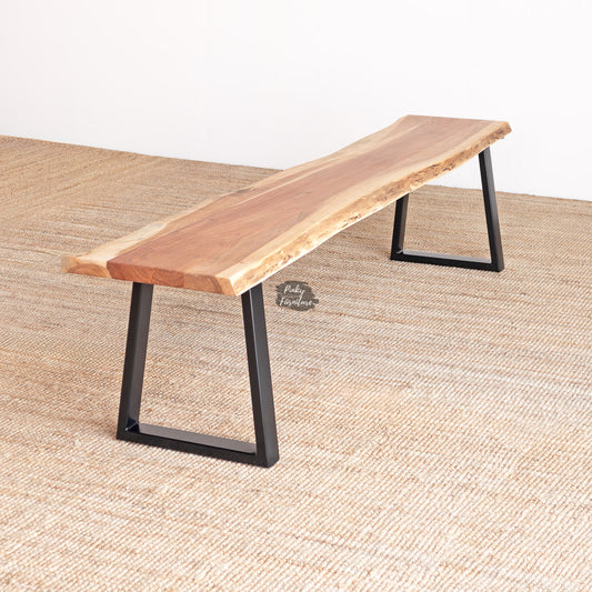 Dining Bench Acacia Wood with Live Edge