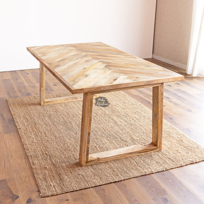 Dining Table Herringbone Design