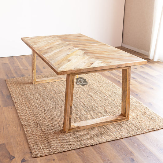Dining Table Herringbone Design