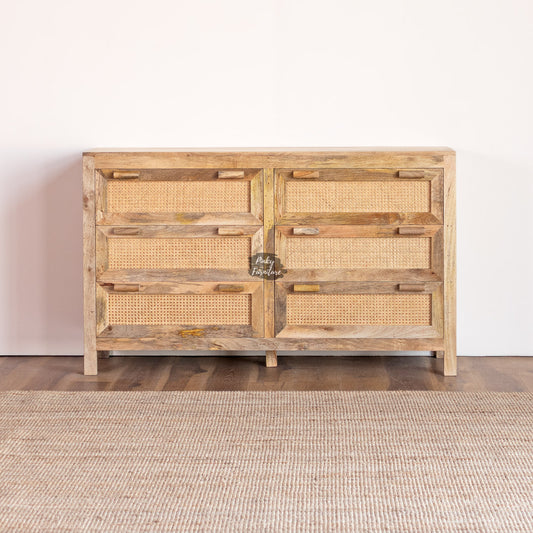Chest of Drawers Rattan Design