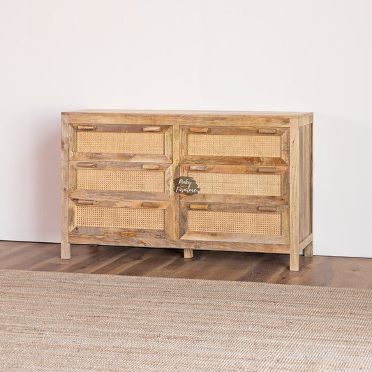Chest of Drawers Rattan Design