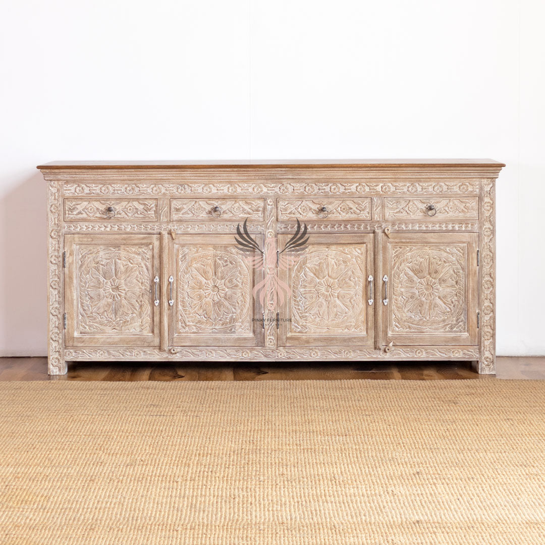 Sideboard Carved 4 Door and 4 Draw Design