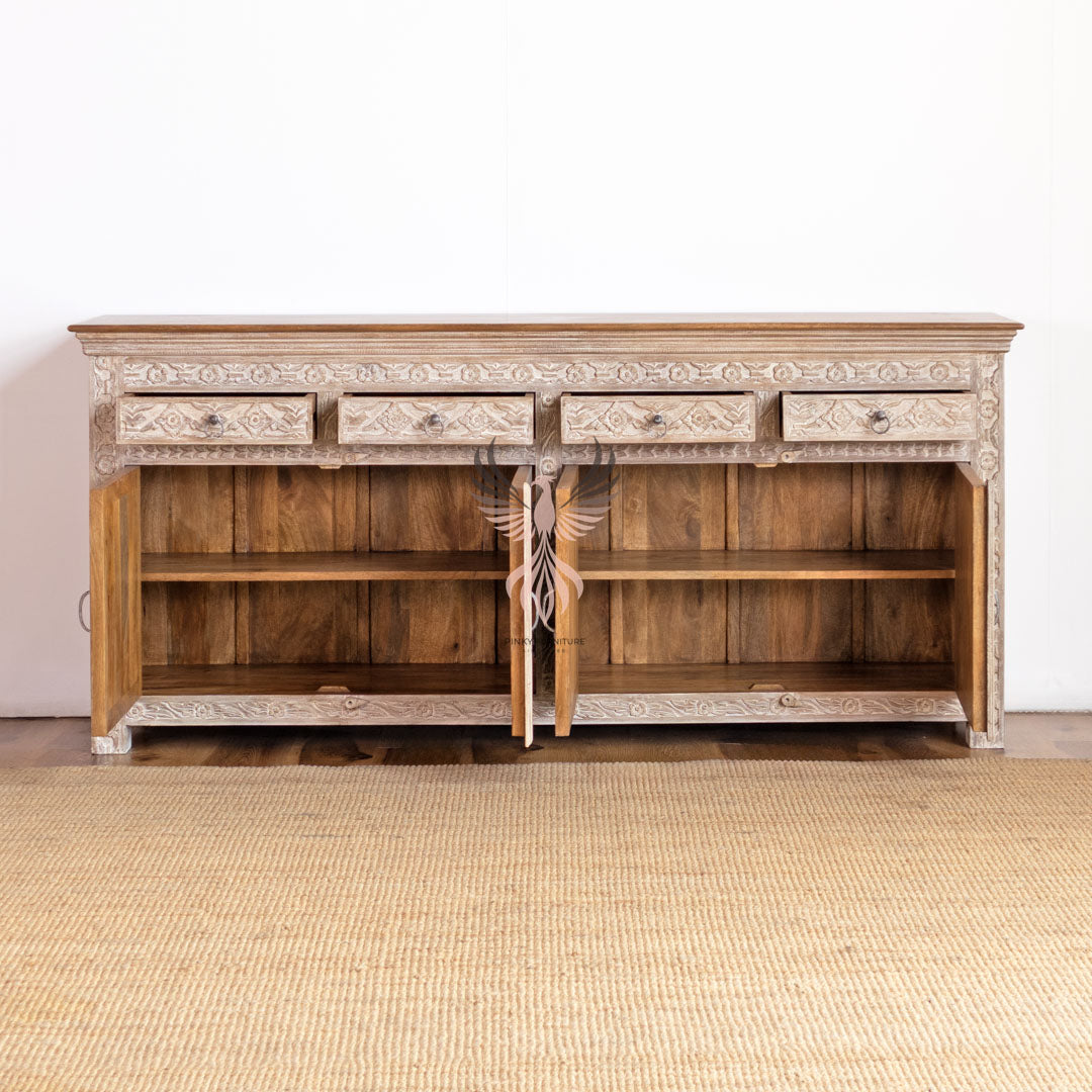 Sideboard Carved 4 Door and 4 Draw Design