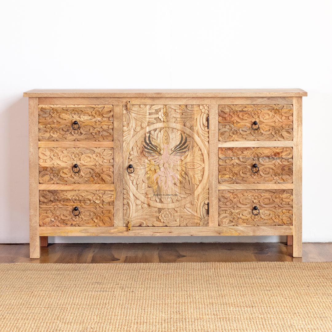 Sideboard Carved Door and Draw Design