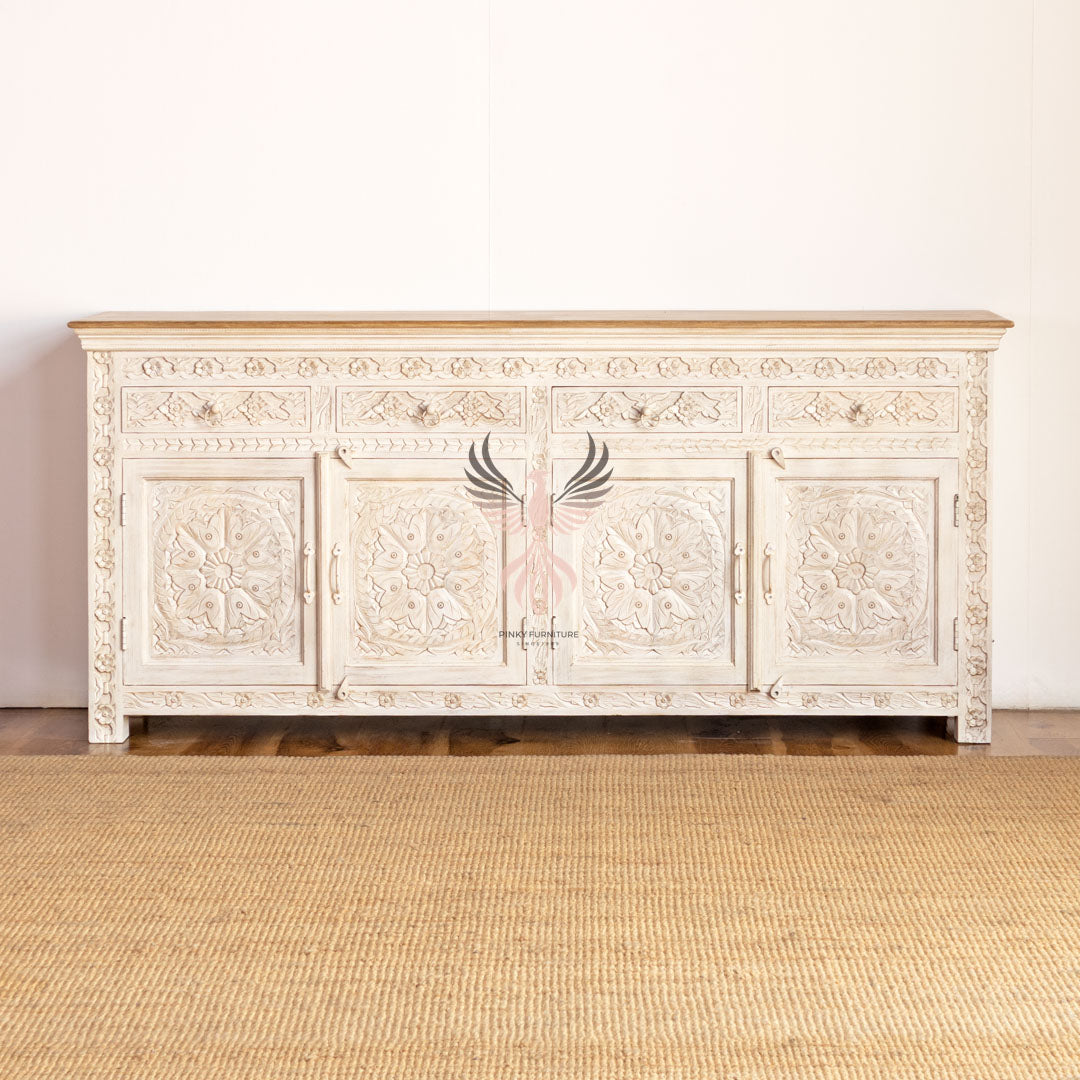 Sideboard Carved 4 Door and 4 Draw Design