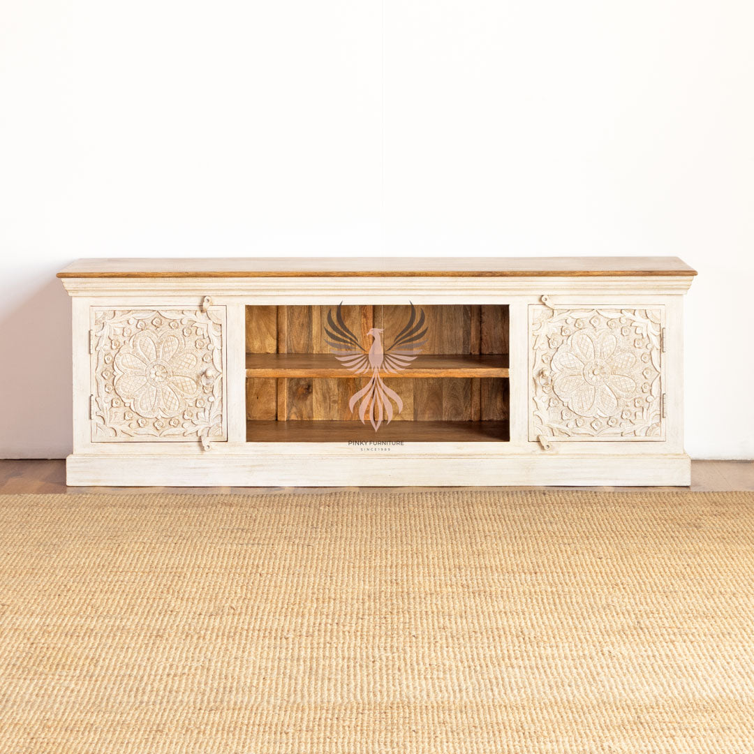 Tv Cabinet Carved Door Design