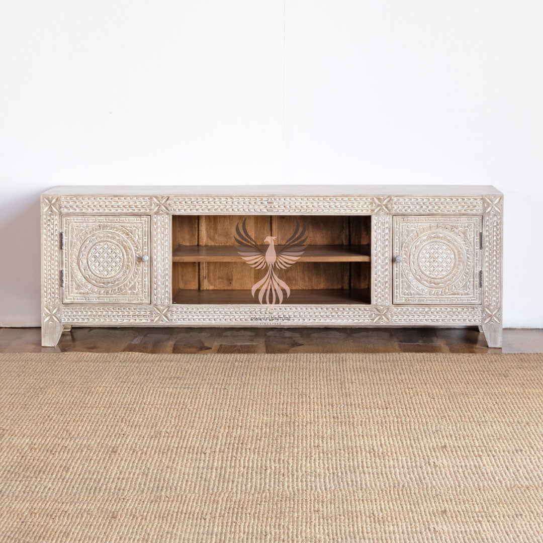 Tv Cabinet Carved Door Design