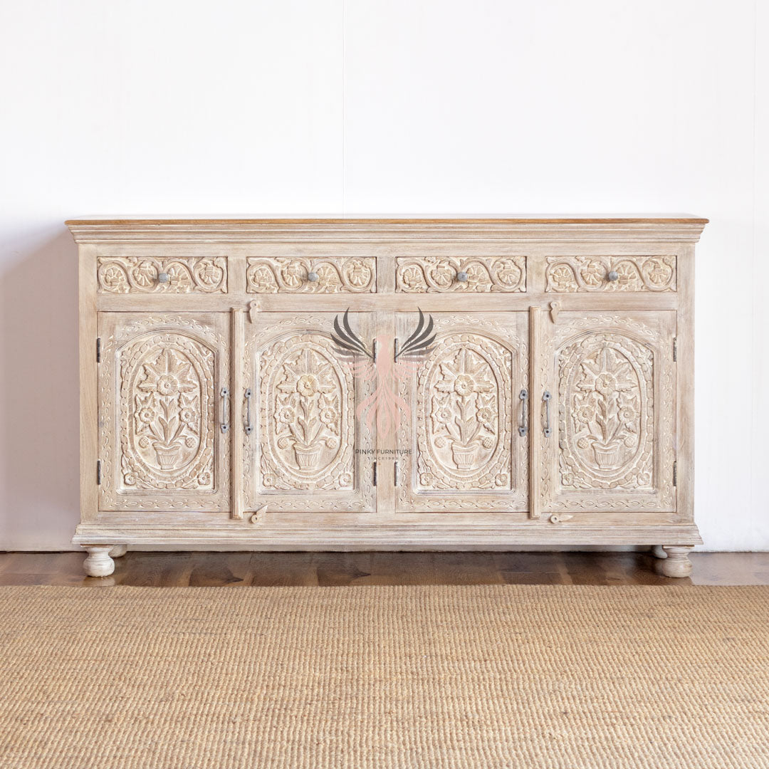 Sideboard Carved Door 4 Draw 4 Door