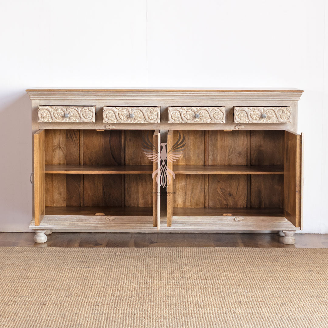 Sideboard Carved Door 4 Draw 4 Door