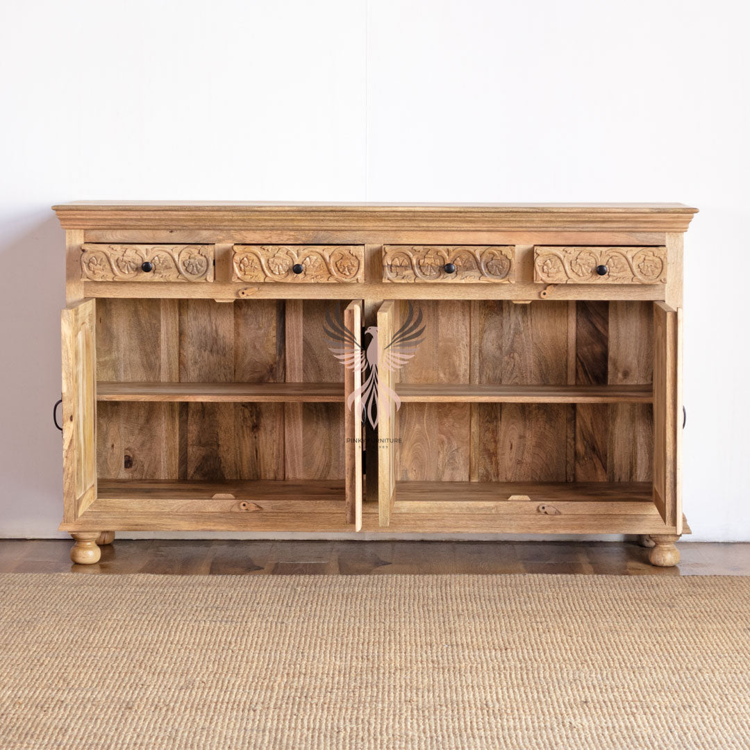 Sideboard Carved Door 4 Draw 4 Door