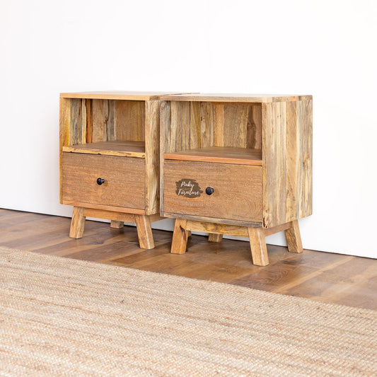 Nightstand Set of 2 Plain Design