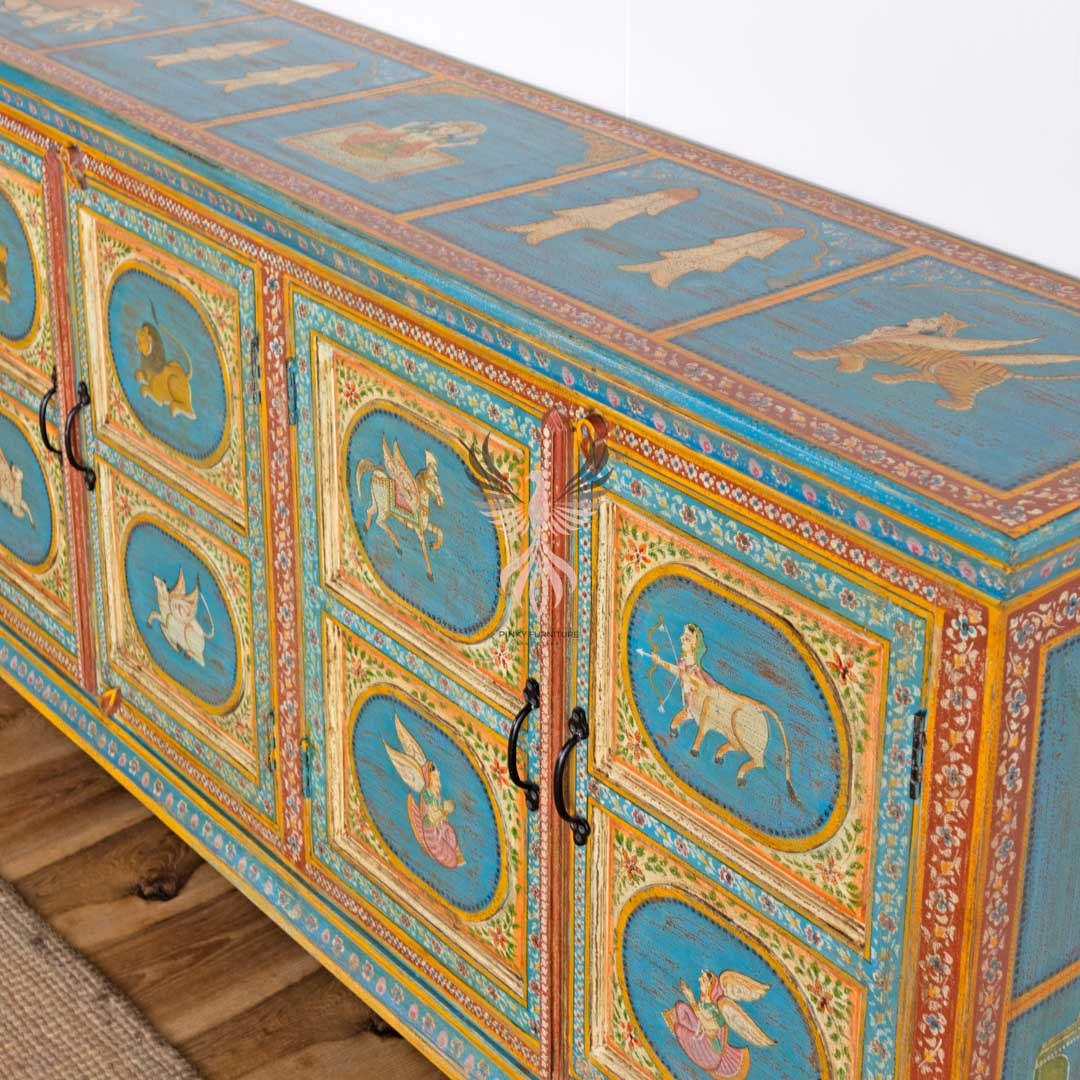 Sideboard Painted Four Draw Four Door Design