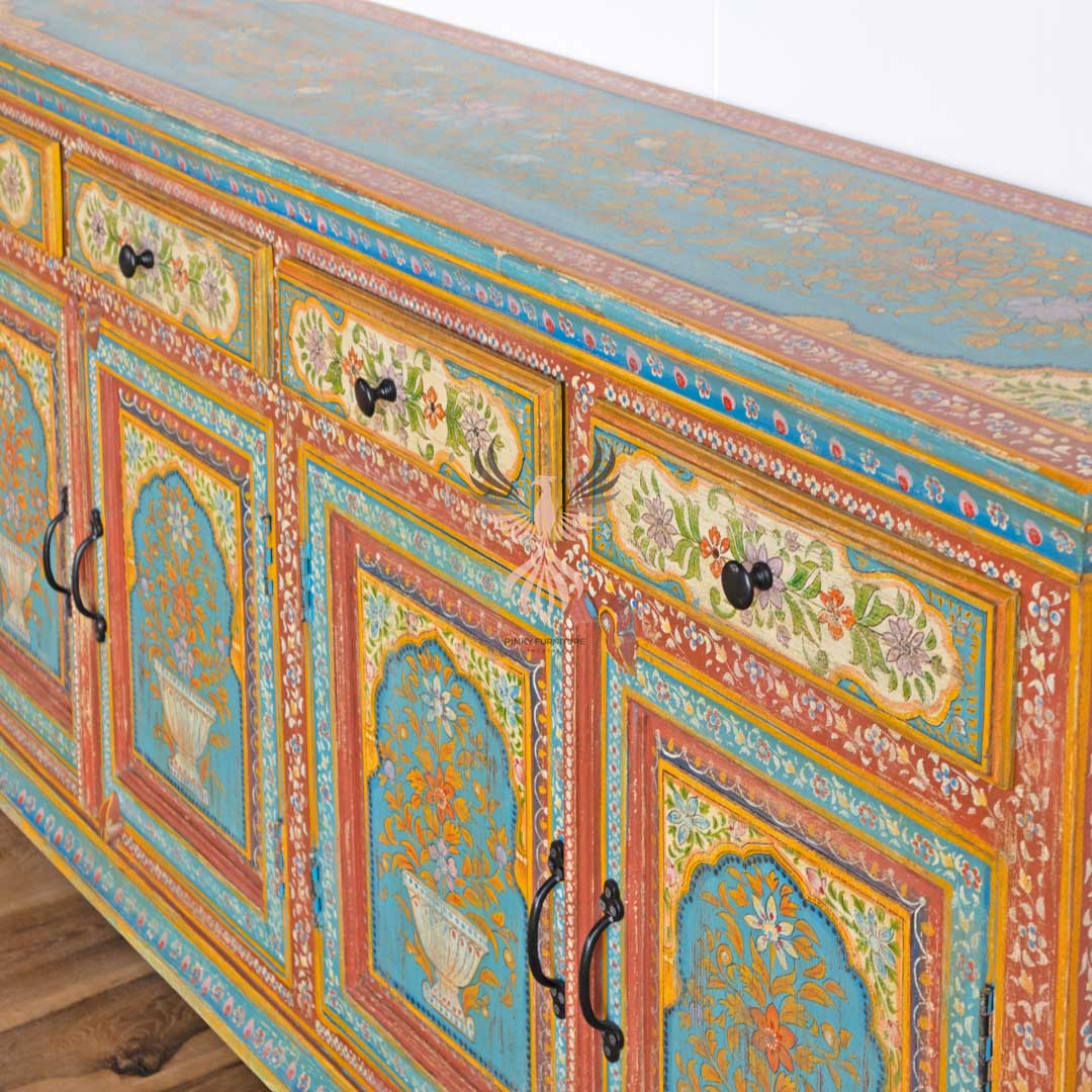 Sideboard Painted Four Draw Four Door Design