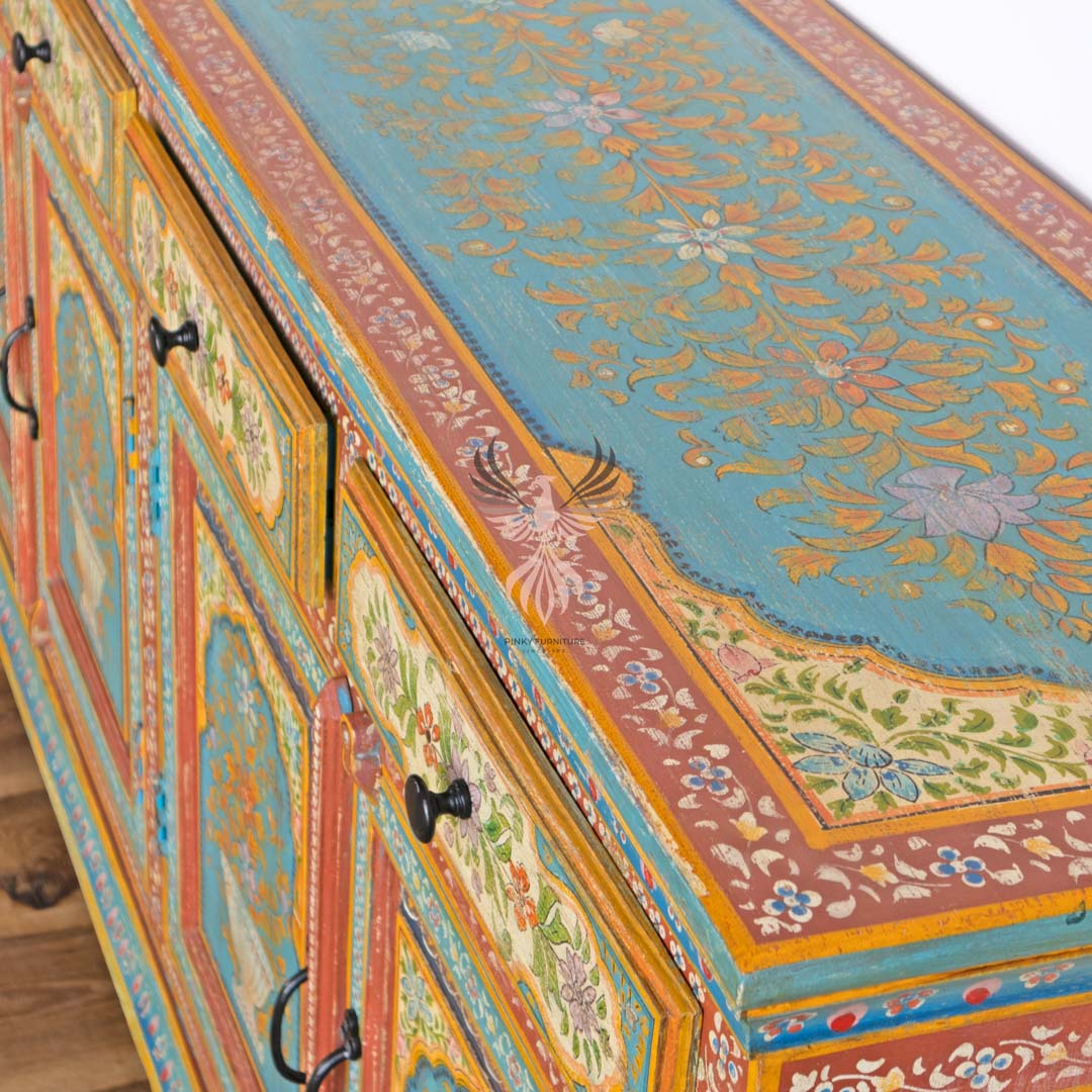 Sideboard Painted Four Draw Four Door Design