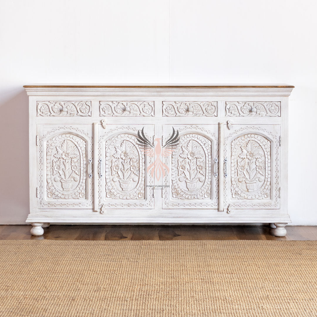 Sideboard Carved Door 4 Draw 4 Door