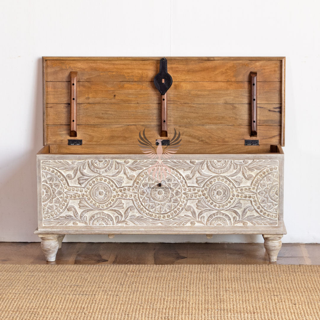 Storage Chest with Carving