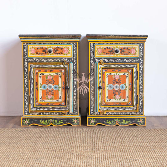 Bedside Table Painted Set of 2