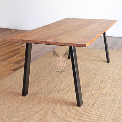 Dining Table Acacia Wood Straight Design